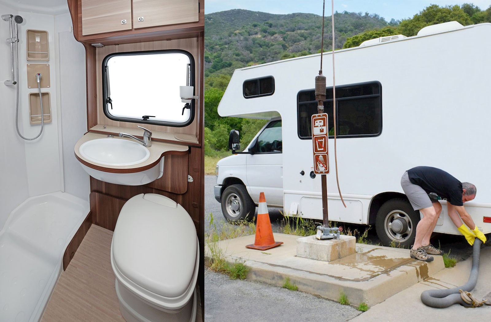 Portable RV/camper toilet and holding tank setup in Dentsville, South Carolina
